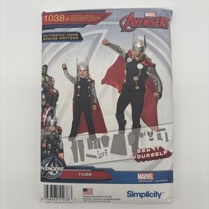 Simplicity Avengers Thor Men & Boys Pattern 1038A  Size 3-8 & S-XL Uncut Costume